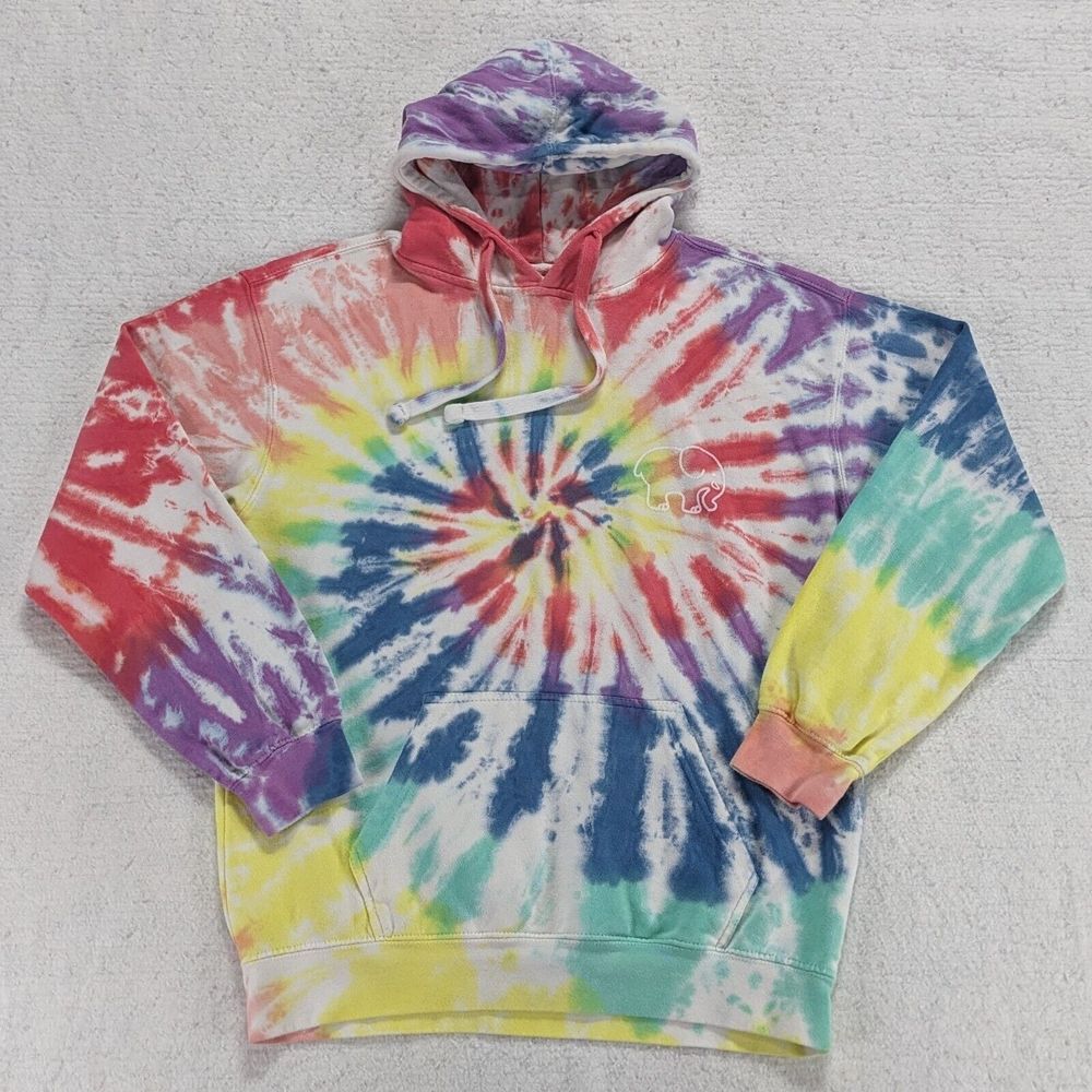 Ivory Ella Rainbow Tie-Dye Hoodie Women’s Small Pullover Hooded Sweatshirt EUC